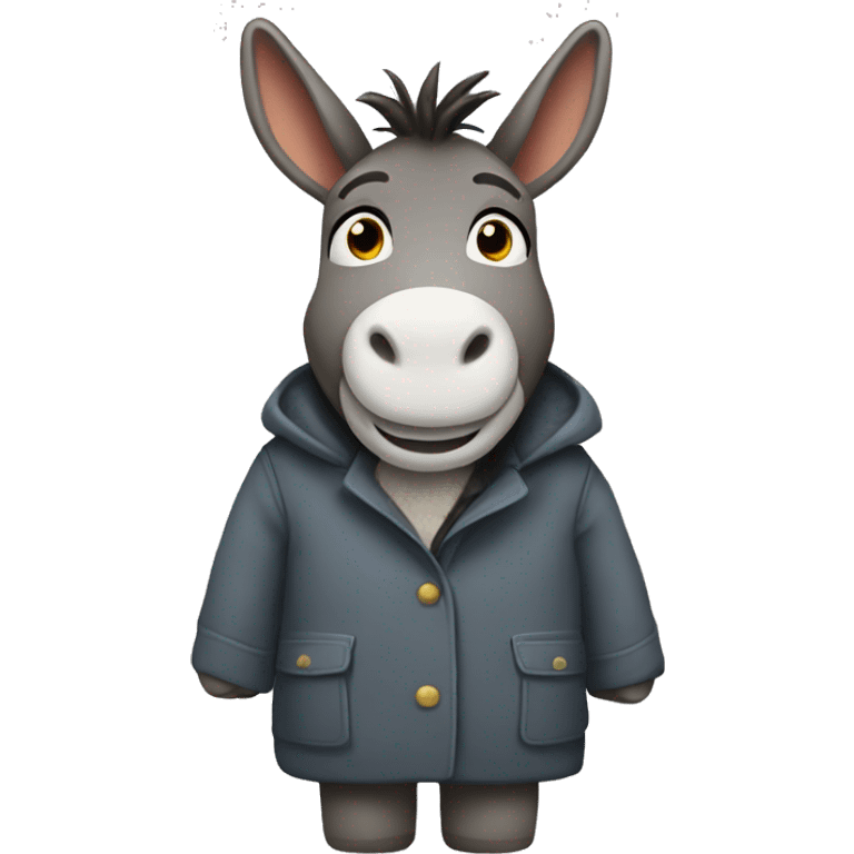 Hello donkey wearing a coat emoji