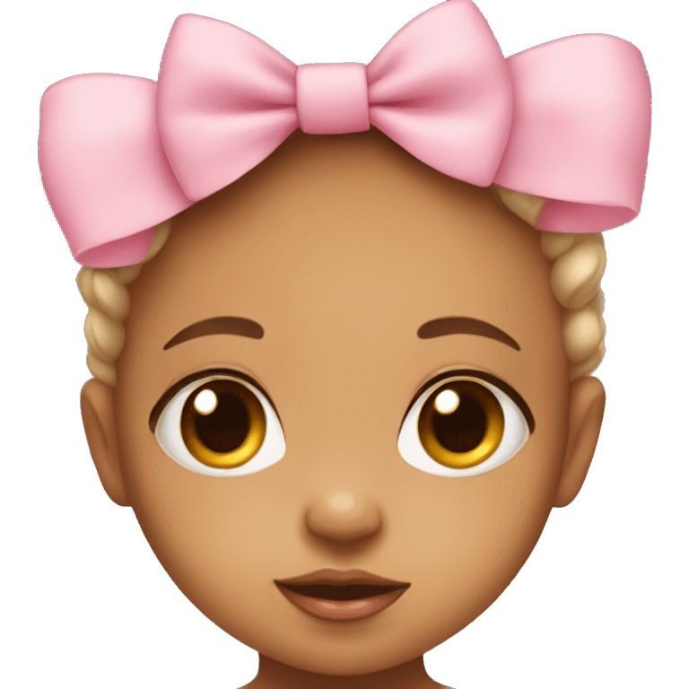 Baby girl with pink bow emoji