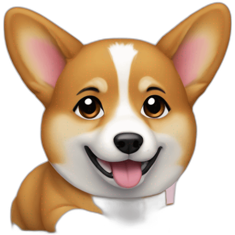 corgy using a macbook emoji