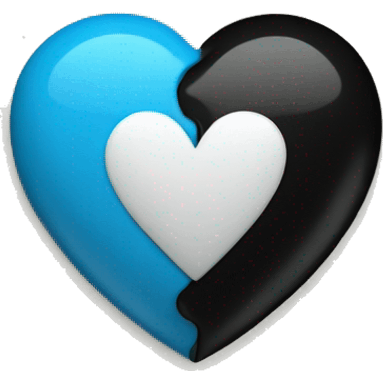 Half blue half black heart emoji