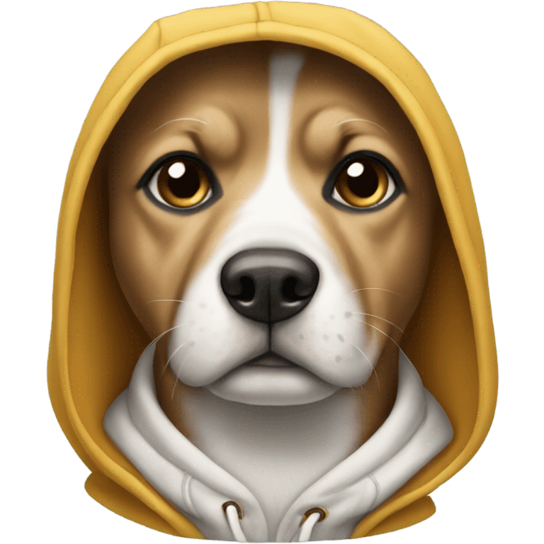 Dog wearing a hoodie emoji