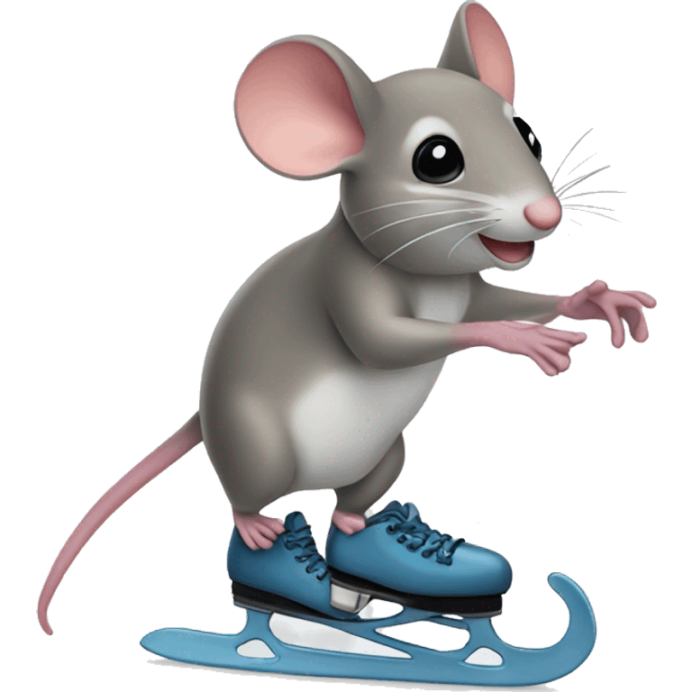 mouse with ice skates emoji