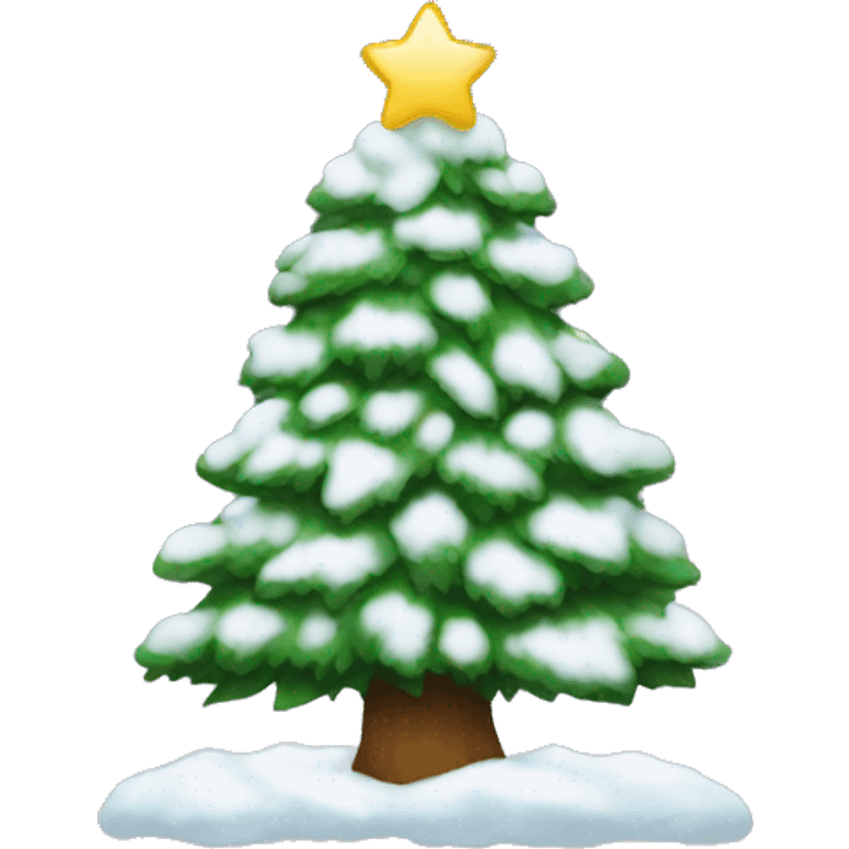 Christmas tree with snow on it emoji