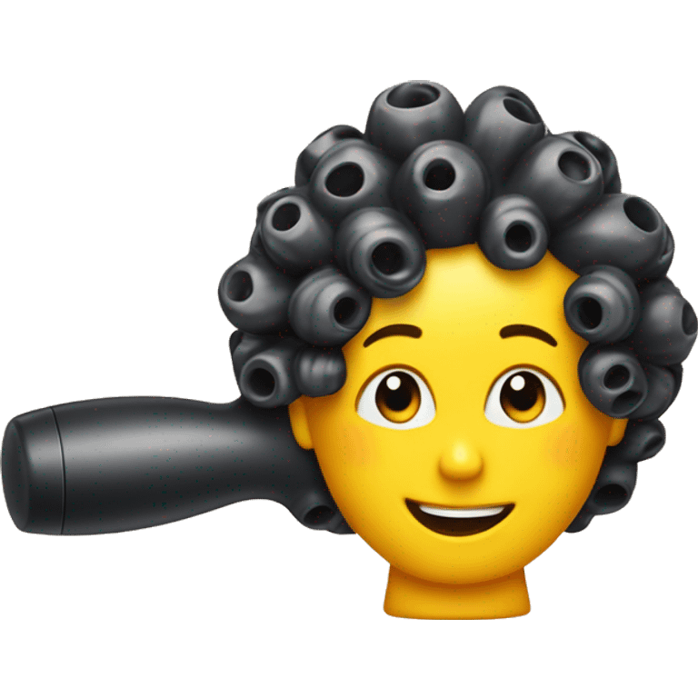 a plastic curler for hair on desk emoji