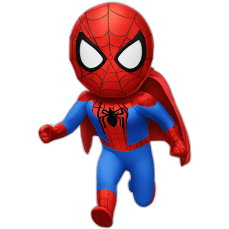 Spiderman with a parachute emoji