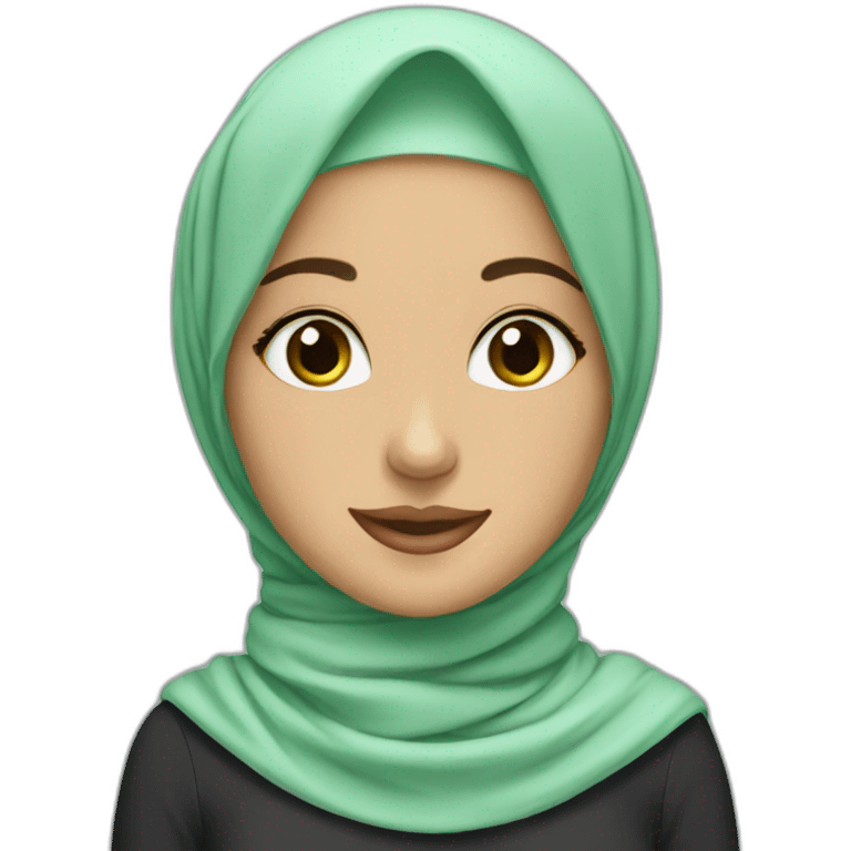 Hijabi girl with mint scarf emoji