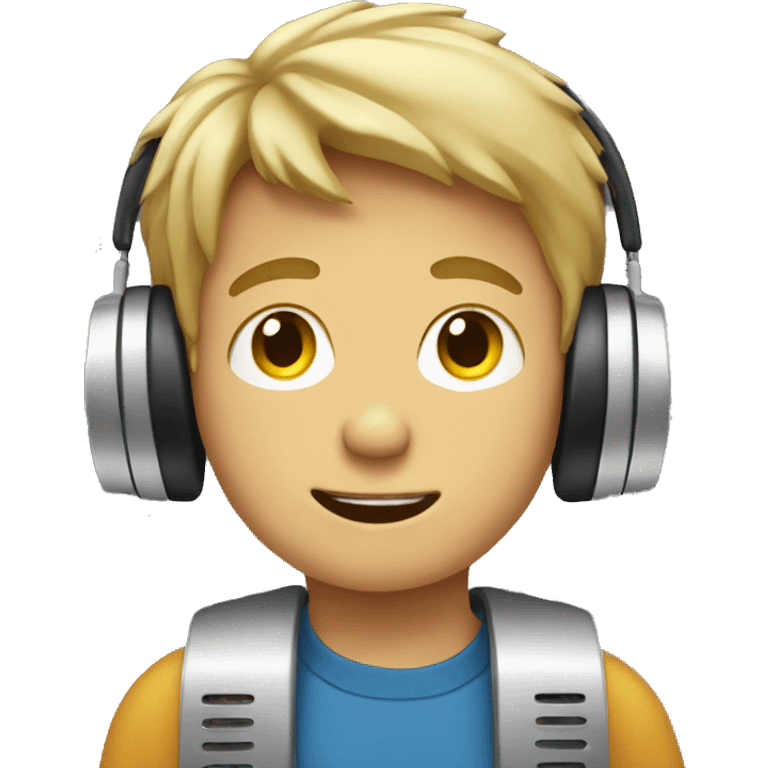 Boy with radio emoji