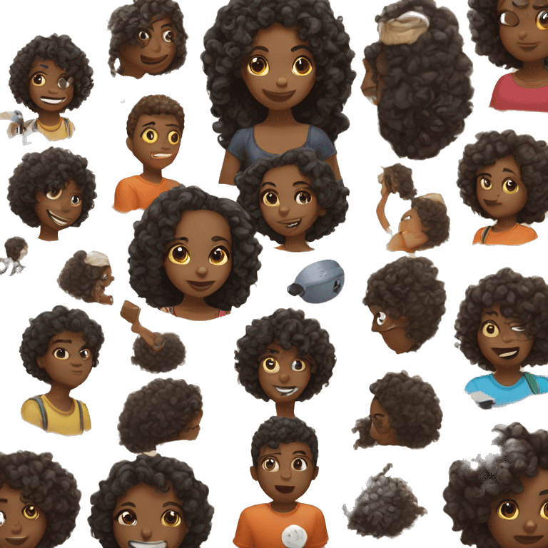 black girl with curly hair playing videos games and talking to her boyfriend  emoji