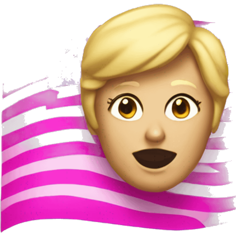 A pink flag that says woman for Trump emoji