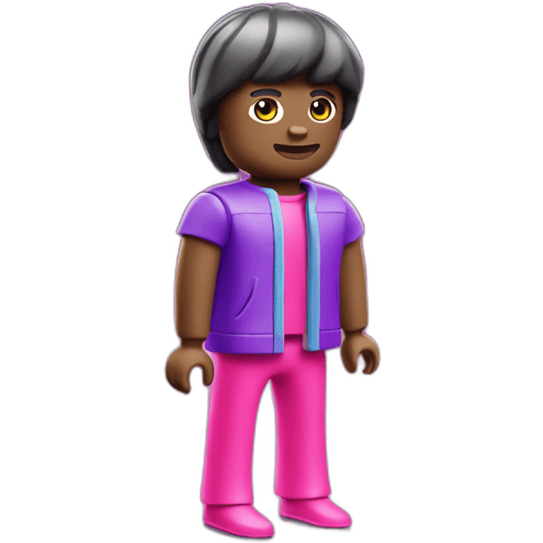 playmobil wearing purple NEON LIGHT CLOTHES emoji