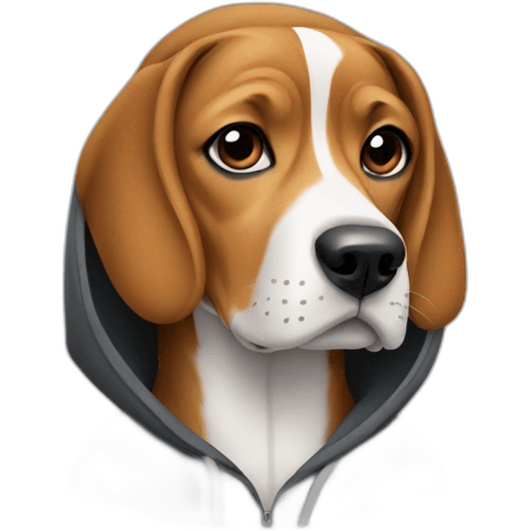 Beagle wearing hoodie emoji