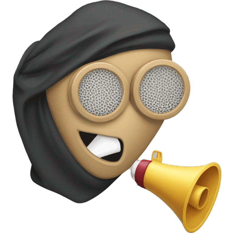 mask with megaphone emoji