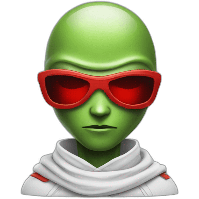 Alien ninja with red glasses emoji