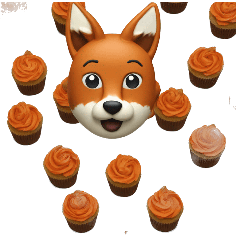 fox cupcake emoji