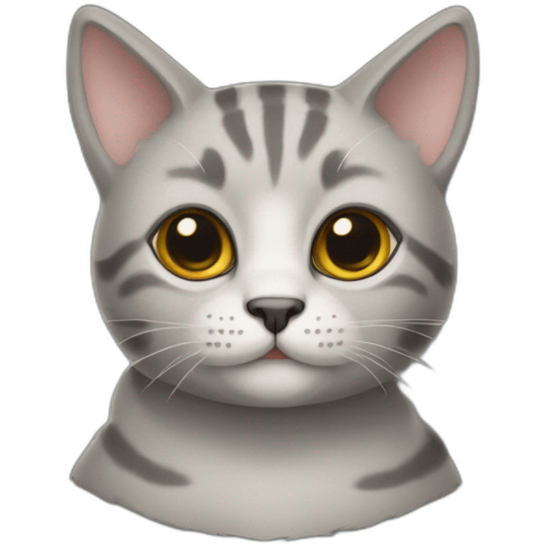 a round-faced gray beehive cat emoji