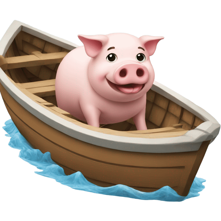 Pig in a boat emoji