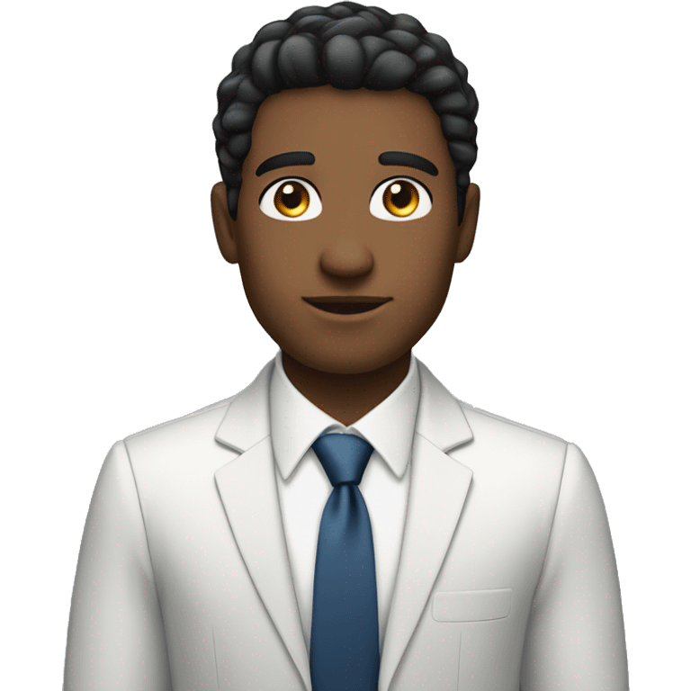 A young black hair white skin handsome businessman  emoji