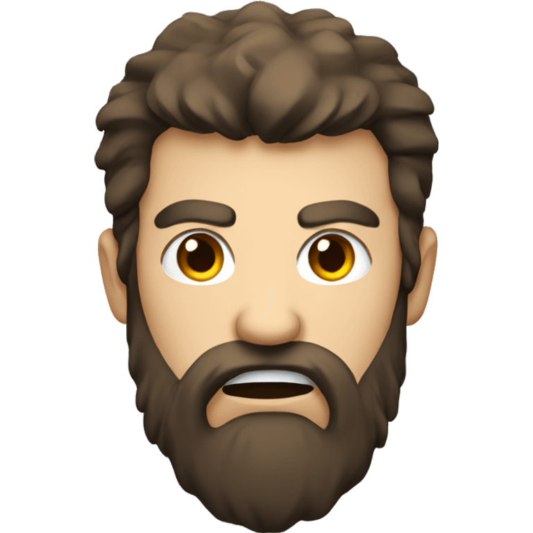 angry male head with a beard and scruffy brown hair  emoji