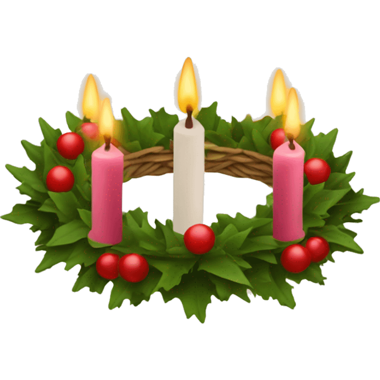 An advent wreath with one candle lit emoji