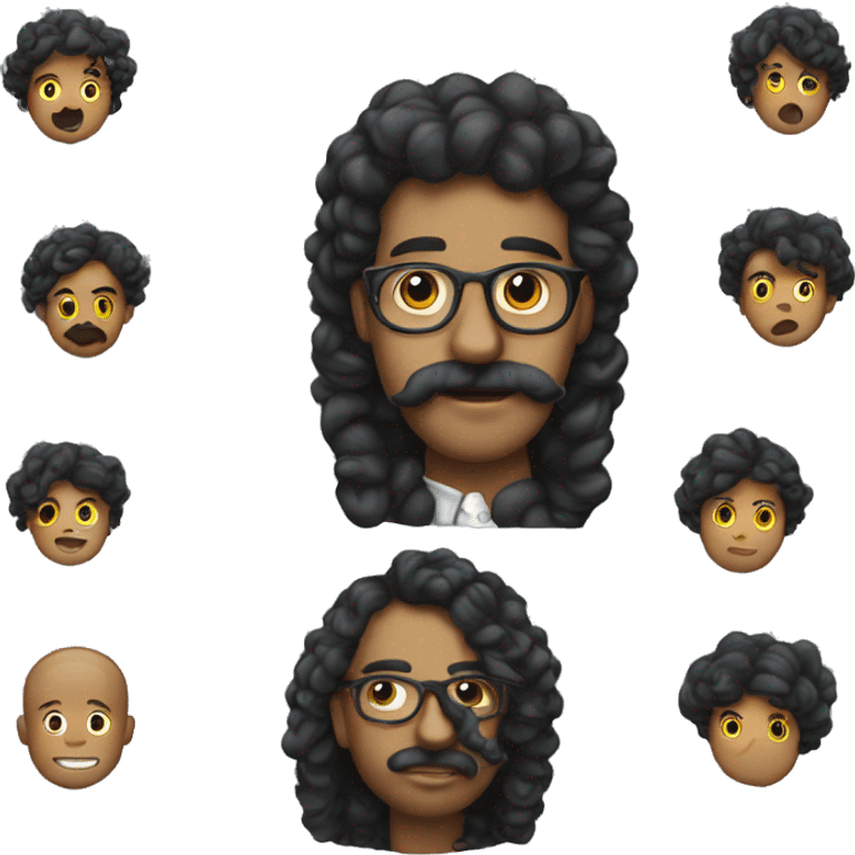 pessoa negra com cabelo ondulado e cur emoji