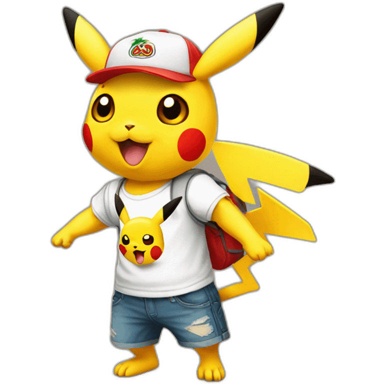 picachu with peruvian tshirt emoji