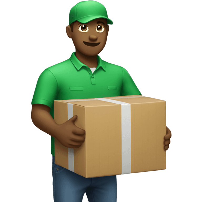 A courier with a green package emoji