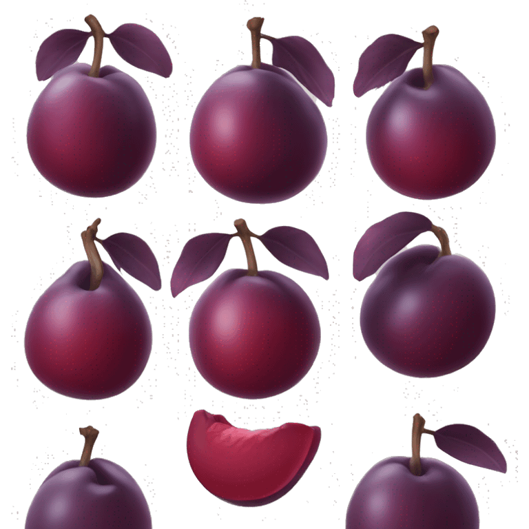 red color plum emoji