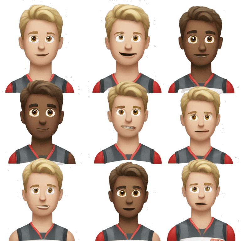 young white male playing AFL emoji