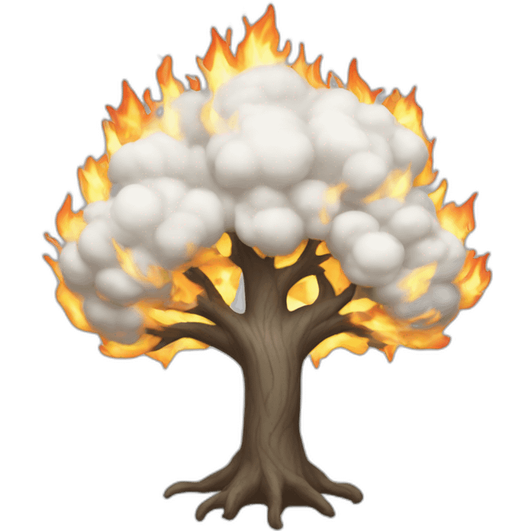 white flaming tree emoji