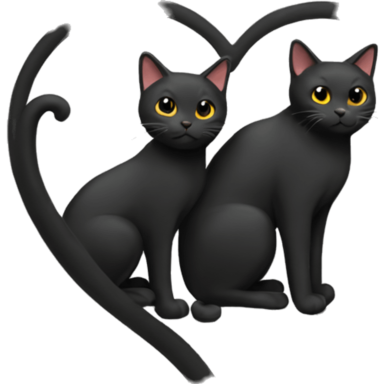 2 black cats heart  emoji