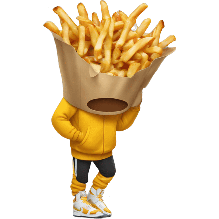 Poutine portant un pull nike emoji