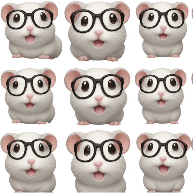 Hamster with glasses  emoji