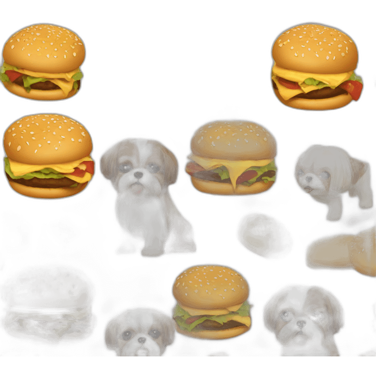 Shih tzu with cheeseburger emoji