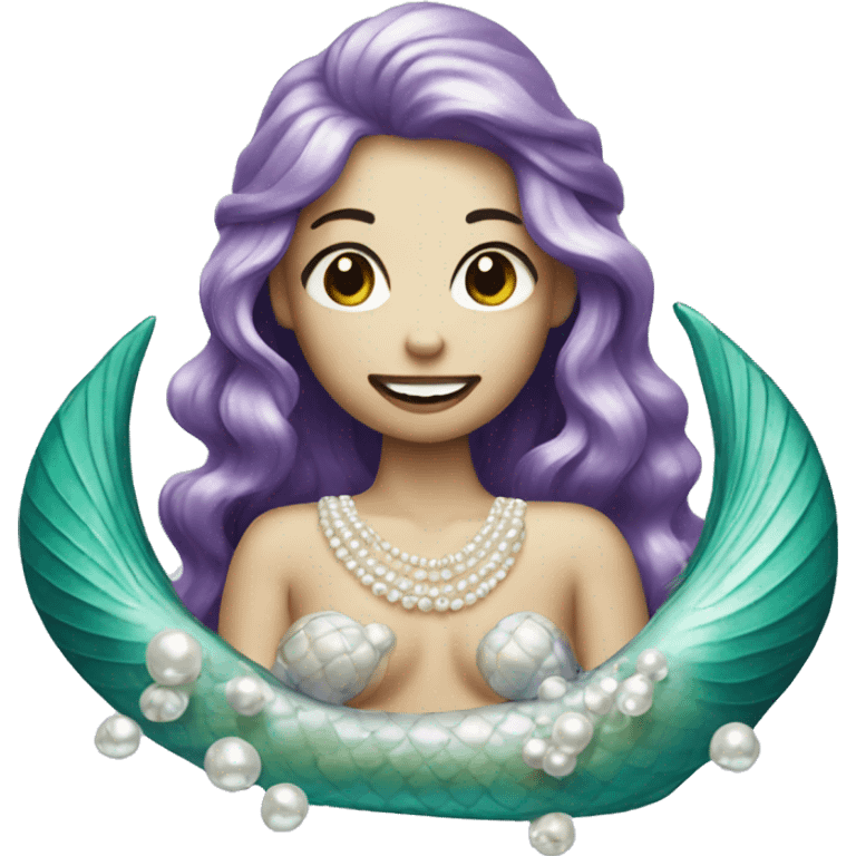 Mermaid made out of pearls emoji