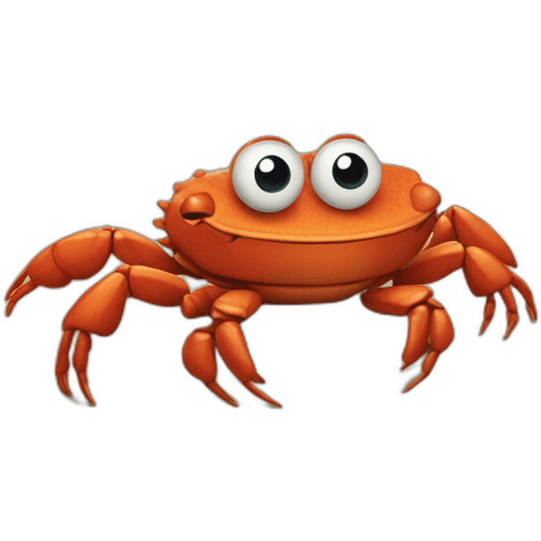 Un crabe sur un crocrodile emoji