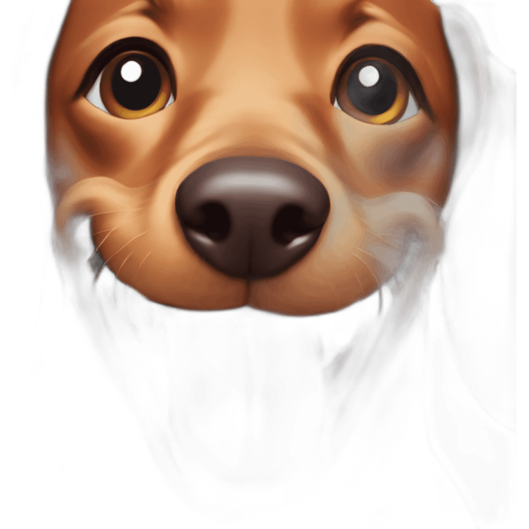 Dachshund smiling face to cam emoji