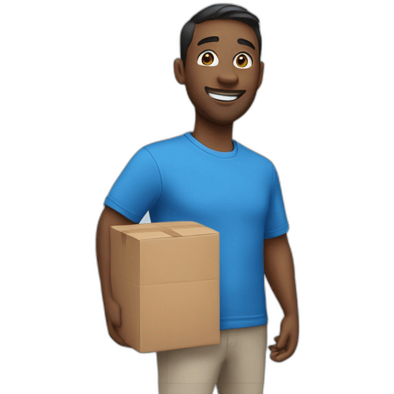 delivery man blue tshirt emoji