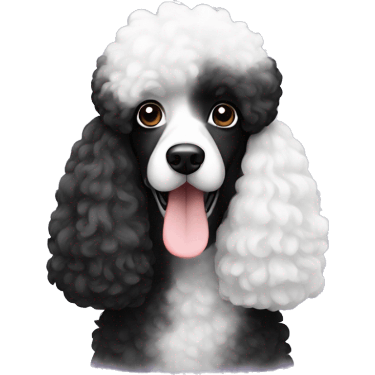 Half black half white poodle emoji