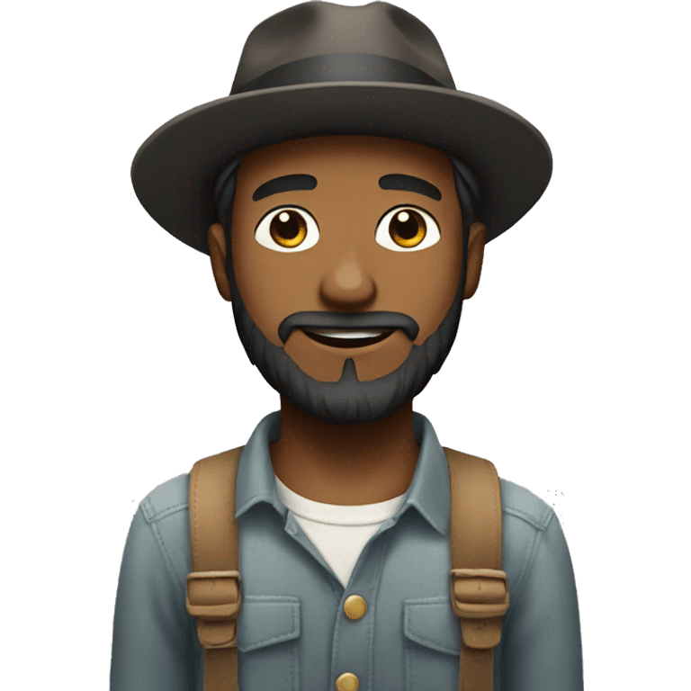 bearded boy in a hat emoji