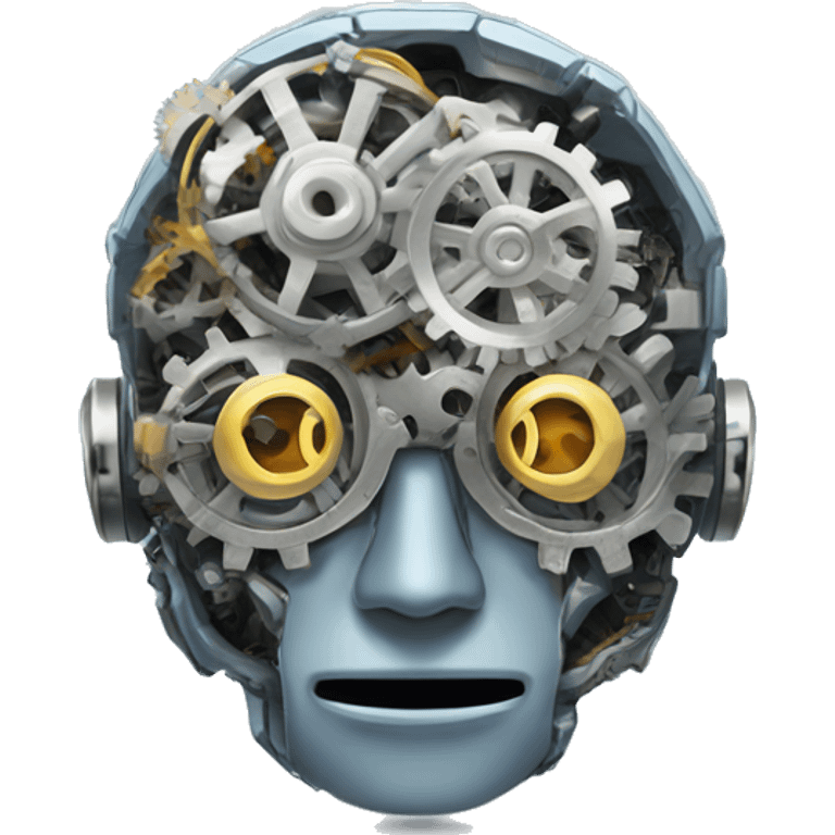 mechanical robot brain with gears emoji