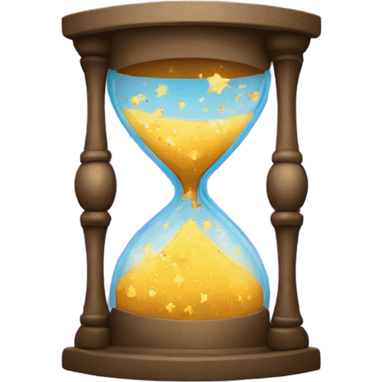 Hourglass with stars exploding emoji