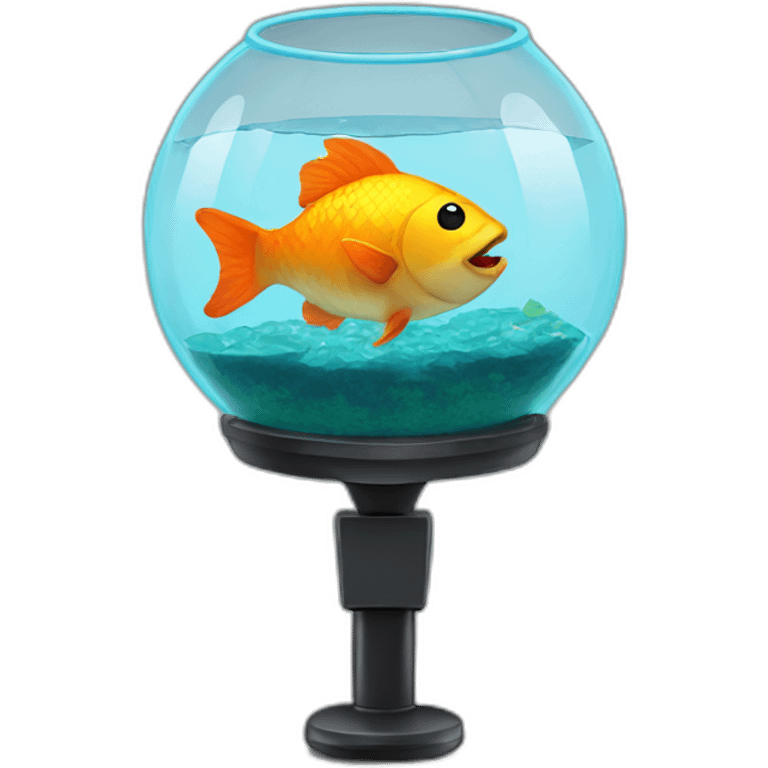 fishbowl with a microphone inside emoji