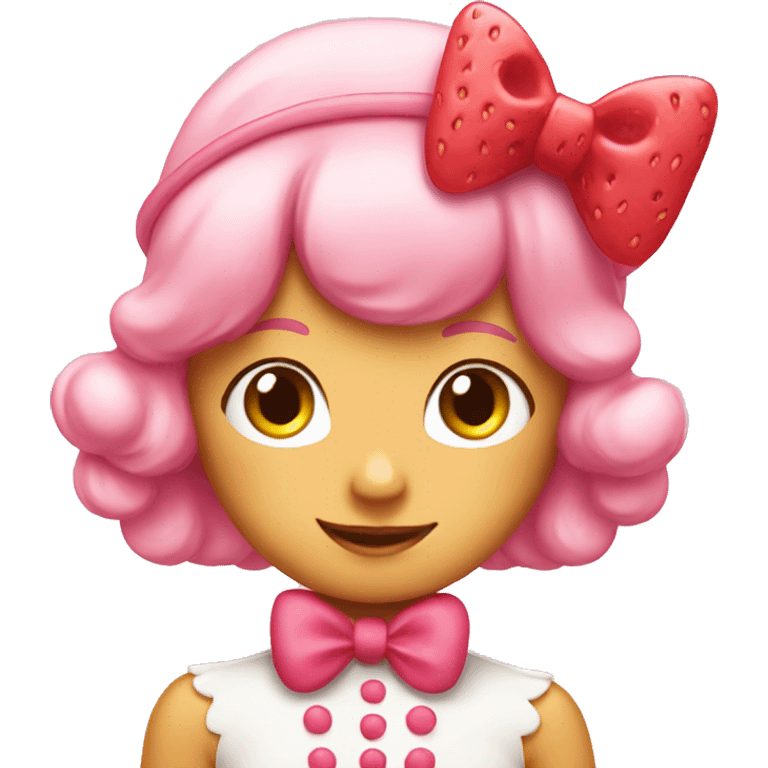 Pink bow on strawberry shortcake emoji