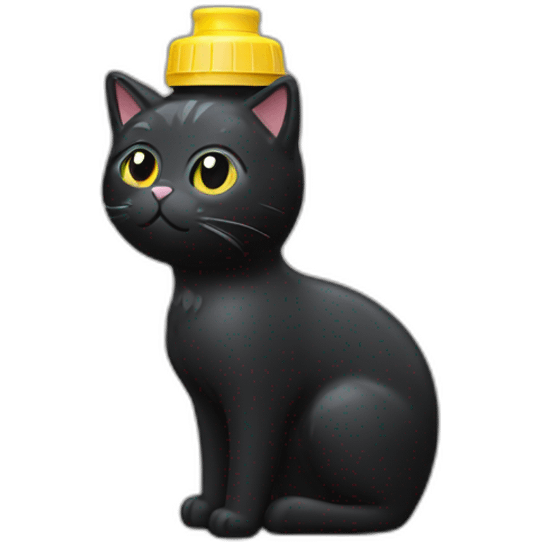 black cat drink water bottle emoji