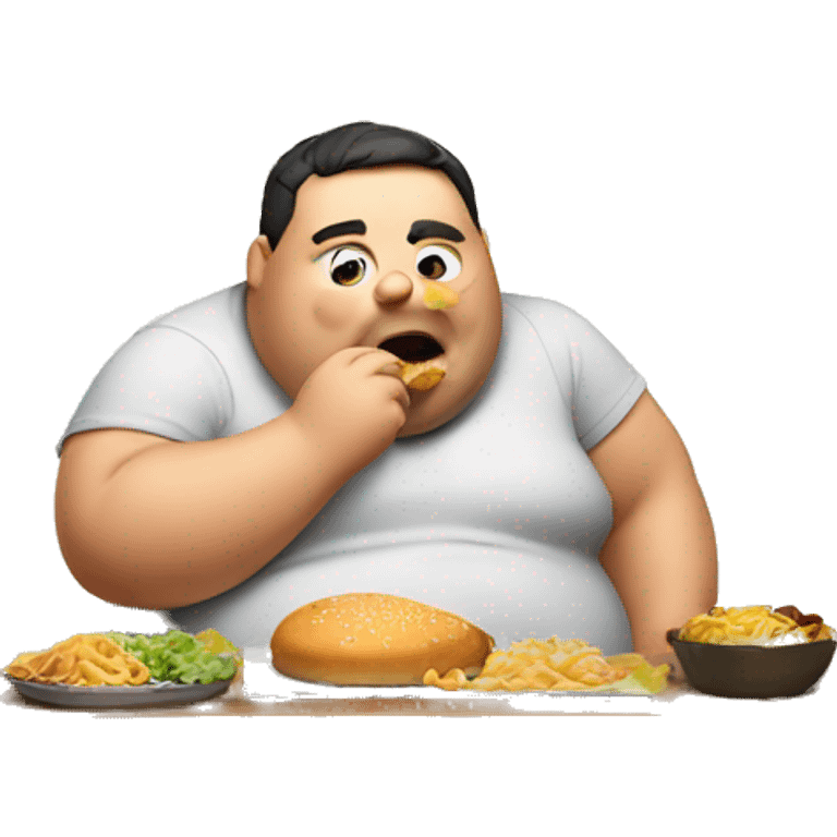 Fat guy eating emoji