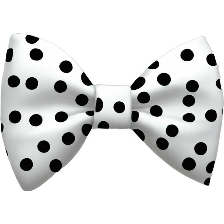 white bow with polka dots  emoji