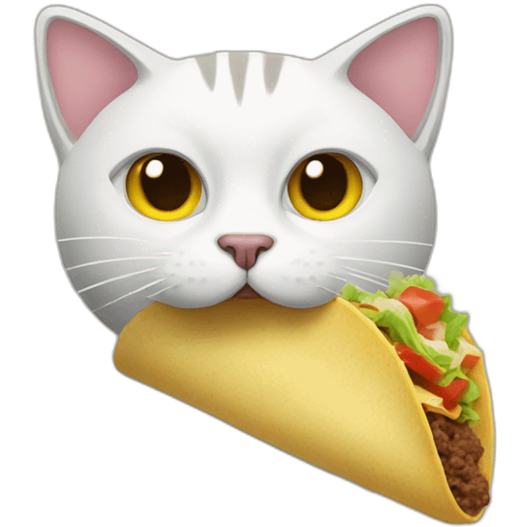 Cat eating a taco emoji