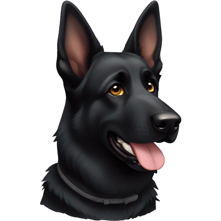 black german shepherd one ear down emoji