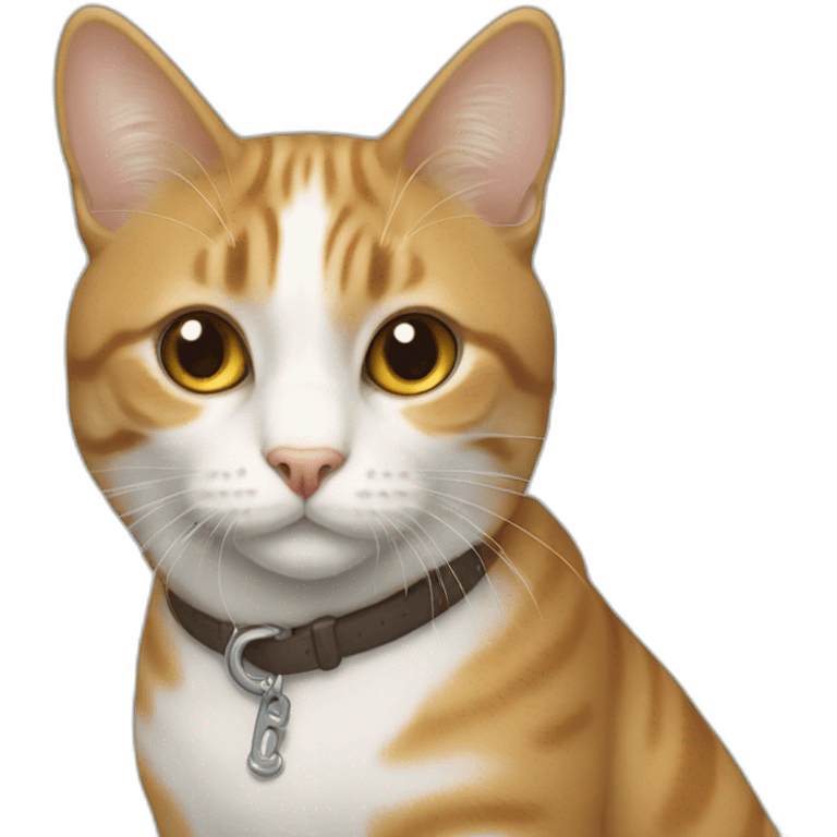 Un chat sur un chien emoji