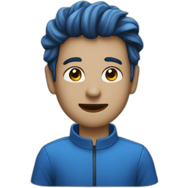 Personnage a la meau bleue emoji